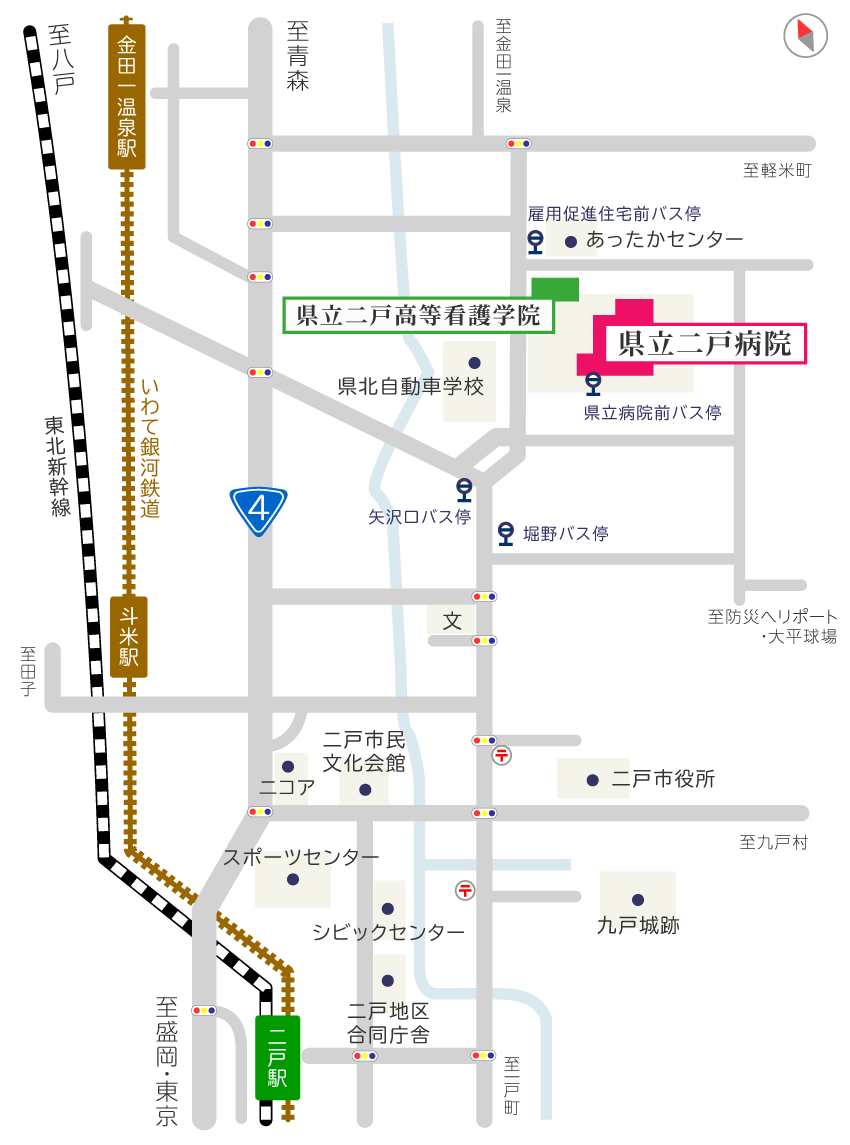 二戸病院周辺地図